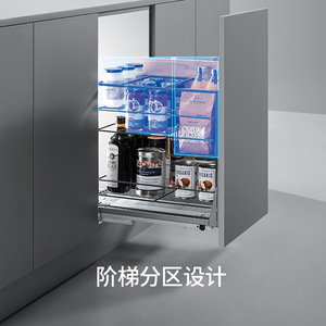 Cesta de Almacenamiento Multifuncional Rectangular de Acero Inoxidable Unihopper para Gabinete de Cocina, Diseño Moderno - Product Image 3