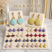Anting-anting bentuk bunga kerajinan tenun tradisional untuk acara bisnis profesional, cocok untuk pemakaian sehari-hari wanita, seni klasik grosir.