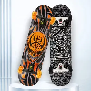 top fashion china maple wood veneer custom tech decks PU Line Style wheels High Resilience skateboard for kids