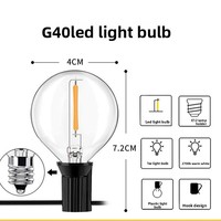 Guirlande lumineuse solaire LED transfrontalière G40 pour extérieur, jardin, IP44, télécommande, alimentation par batterie USB, certifiée CE