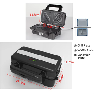 WL8300 1200W 2 tranches Attractive Kitchen <span class=keywords><strong>Pro</strong></span> Deep Fill Sandwich Maker Grille-pain 1200w Sandwich Maker 3 En 1 - Product Image 4