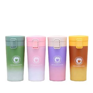 Gradient Stainless Steel Coffee Tumbler with Flip Lid, Insulated Travel <b>Mug</b> for Office, Car, Custom Logo - Product Image 1