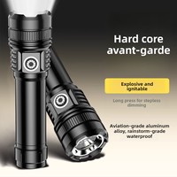 Lampe torche multifonctionnelle pour l'aventure en plein air, puissante, à focalisation fixe, portable, avec allumage, rechargeable, pour le camping