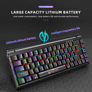 Teclado inalámbrico para juegos RBG de 68 teclas Teclado mecánico de tres modos con interruptor de té rojo cian para deportes electrónicos en computadora portátil o tableta - Product Image 5
