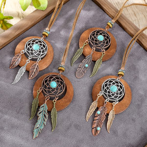 Vintage <strong>Boho</strong> Multilayer Long Pendant <strong>Necklace</strong> Retro Party Vintage Zinc Alloy Jewelry with Rope Chain for Women and Men - Product Image 1