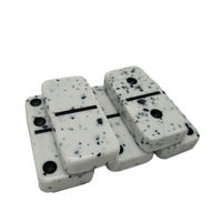 Dominos Double Six Jeu Points Noirs et Blancs Effet Marbre Domino Fournisseur Direct d'Usine
