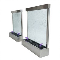 Rideau d'eau moderne multifonctionnel en verre trempé avec LED RGB, cloison d'eau personnalisée, fixation murale ou autoportante, pour hôtel