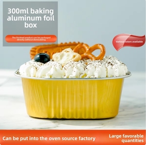 Cuenco de papel de aluminio desechable de 4,4 pulgadas, 300mL, 10oz, moldes para hornear de plástico PET con tapas para bandeja de Pizza, molde para Tartas, cupcakes - Product Image 3