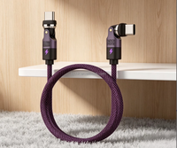 Câble de charge rapide et de transfert de données USB-C/USB en nylon tressé magnétique double C 240W 540 degrés, le plus récent de Shenzhen, pour téléphone portable