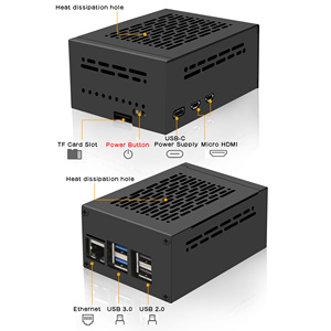 Caja de Metal Personalizada con Enfriador Activo para Raspberry Pi 5 y <span class=keywords><strong>X1000</strong></span> / X1001 / X1003 / X1004 / M901 PCIe HAT, 2, 2, 2, 1, 2, 2, 2 - Product Image 2