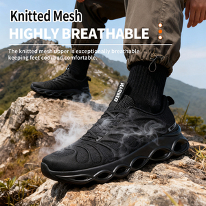 <span class=keywords><strong>Scarpe</strong></span> Antinfortunistiche con Punta in Acciaio, Tomaia in Tessuto Traspirante, Resistenti all'Olio e Impermeabili, Suola Antiperforazione per Cantieri Edili - Product Image 6