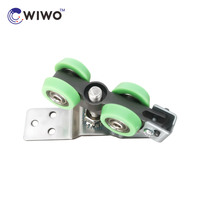 Roulettes de porte coulissante modernes très vendues, système de glissière pour porte escamotable, quincaillerie finition nickel, amortissement double face pour cuisine