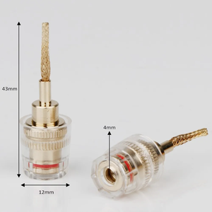 2 מ "מ סיכה ל 4 מ מ" מ בננה נקבה טהור מצופה זהב 24 קראט תקע כבל עבור מסופי רמקול מחבר חוט היפי - Product Image 3