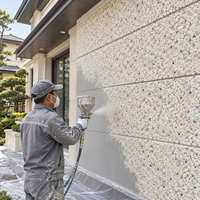Peinture élastique épaissie effet pierre sablée, imperméable et anti-salissure, pour revêtement extérieur de bâtiment, aspect pierre naturelle