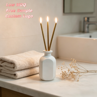 Bougie décorative en verre tendance avec mèche métallique réutilisable pour décoration intérieure