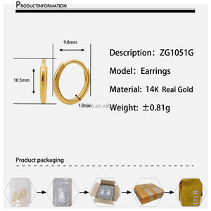 مجوهرات <span class=keywords><strong>14K</strong></span> طوق كلاسيكي بسيط الأكثر مبيعًا - Product Image 6