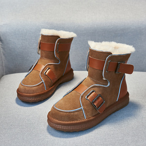 Bottes de neige en velours pour femmes, chaussures chaudes en coton, antidérapantes, en cuir nubuck, nouvelle collection hiver 2021 - Product Image 4
