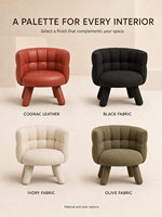 Fauteuil d'appoint moderne rembourré en cuir pleine fleur ou tissu, fabrication directe usine OEM ODM, idéal pour salon et chambre à coucher