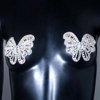 MOGlovers 2024 nouveau Sexy Rhinestone Nipple Cover Womens Reusable Butterfly Bra Sticker Ladies Boobs Cover Nipple Pasties