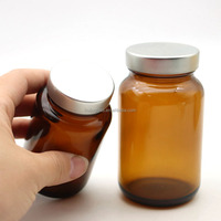 Botol Kaca Amber Coklat Grosir dengan Tutup Sekrup Logam dan Segel Sensitif Tekanan untuk Penyimpanan Makanan