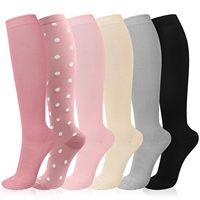 Chaussettes de compression pour hommes et femmes, 6 paires, respirantes, tricotées, ODM, soutien de la circulation pour la course, le sport, les voyages, les vols, les infirmières