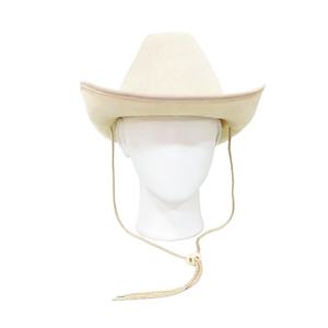 Chapeau de cowboy classique en feutre uni pour hommes et femmes, rose, noir, beige, chapeau de cowgirl western avec sangle sous le menton pour fête costumée - Product Image 6