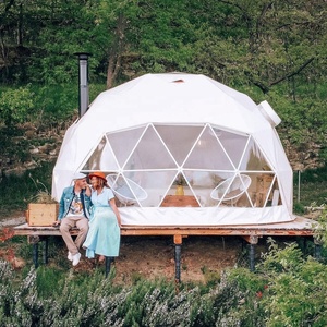 Camping extérieur tente étoile air iglo dôme tente glamping ombrage d'hiver <span class=keywords><strong>5m</strong></span> porte verre isolation solaire - Product Image 2