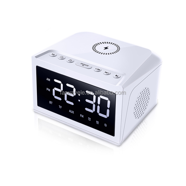 Multifunction Intelligence Wireless Charger Blue Tooth Music Player Wireless Charger HD Display with Alarm Clock