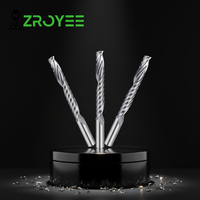 Fresa de un solo filo de carburo sólido ZROYEE DRD 5A, ángulo de hélice de 25°, longitud de corte de 10 mm para router CNC de alta velocidad