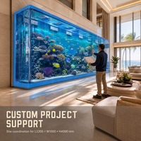 Aquariums sur mesure en acrylique, fabrication directe d'usine, OEM, ODM, grand format, ultra-transparents, sans joints, pour hôtels, restaurants, centres commerciaux et projets.
