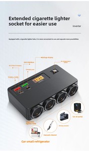 Allume-cigare de voiture 120W, double USB + double type-C, charge rapide multifonction, affichage intelligent de la tension, chargeur 12-24V - Product Image 6