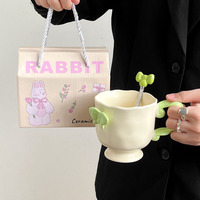 Tasses à café hautes style Ins avec motif papillon, tasses à lait pour le petit-déjeuner au bureau pour filles