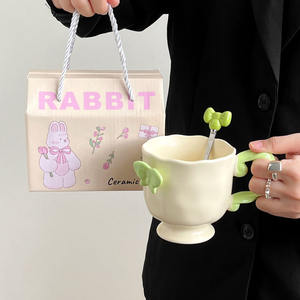 Tasses à café hautes style Ins avec motif papillon, tasses à lait pour le petit-déjeuner au bureau pour filles - Product Image 3