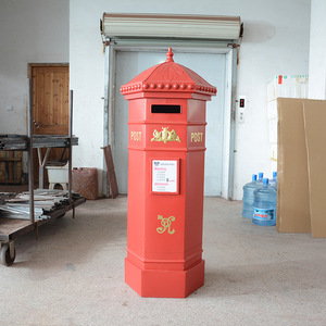 Buzón de Correo Rojo de Londres, Hexagonal, de Hierro, Estilo Vintage Británico, Modelo Grande, Adorno Decorativo para Cafetería, <span class=keywords><strong>Bar</strong></span> y Vinoteca - Product Image 5