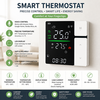 Thermostat intelligent Wifi Tuya, réglage par bouton, affichage LED, contrôleur de chauffage mural, fonctionne avec Alexa Google Assistant