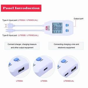 Uni-t UT658 Probador USB de Carga Rápida para Móviles con Interfaz Tipo B/C, Medidor de Corriente, Capacidad, Energía y Resistencia - Product Image 4