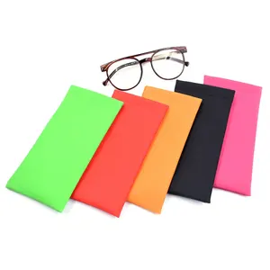 Bestpackaging candy color PU Leather glasses Pouch Custom logo Squeeze Top sunglasses packaging bag eyeglass bag
