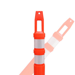 Soporte de postes de tráfico con delineador flexible de rayas blancas - Product Image 3