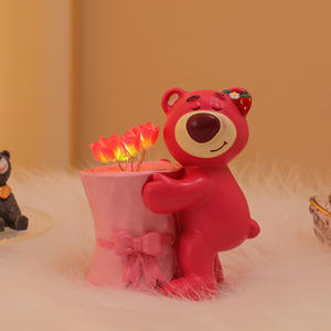 El silencio de resina es una estatua de lámpara de flor de luz nocturna de lectura dorada - Product Image 4