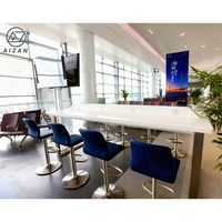 Table d'attente publique en pierre artificielle durable pour aéroport, station de recharge, utilisation publique, taille personnalisable