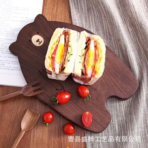 Cartoon Bear Solid Wood Serving <b>Tray</b> For Dessert And <b>Snacks</b> Afternoon Tea Party Use Decorative Design - Product Image 1