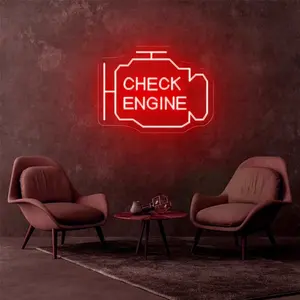 Überprüfen Sie Motor Leucht reklame Led benutzer definierte Zeichen Auto Zimmer Garage Reparatur Shop Wand dekor Bar Party Club Leuchtende Atmosphäre Lampe USB Power