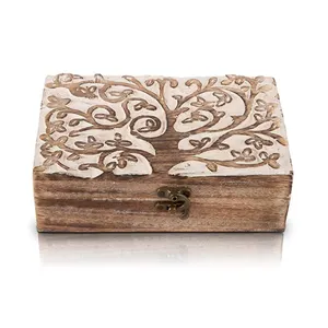 Confezione regalo in legno di Balsa a buon mercato in materiale di legno con serratura scatole di legno all'ingrosso con coperchio a cerniera