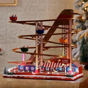 Décoration de Noël en plastique, montagnes russes musicales à LED, artisanat, cadeaux de Noël, ornement de village de Noël - Product Image 3