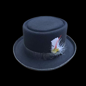 หมวกผ้าสักหลาดขนแกะสไตล์พายหมูหมวกขนสัตว์แท้มีขนสำหรับงานเลี้ยงธุรกิจสบายๆหรือตกปลาขายส่งจากโรงงาน - Product Image 6