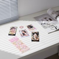 Autocollants personnalisables Kawaii en PVC à motif floral, résistants à l'eau, imprimés au laser, pour cadeaux et loisirs créatifs