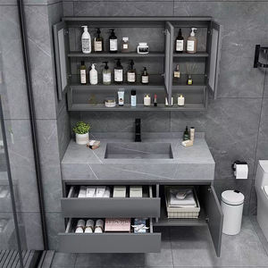 Light Luxury Gray Bathroom Cabinet Smart <b>Mirror</b> Cabinet Hanging Cabinet Body Gray Sink - Product Image 3
