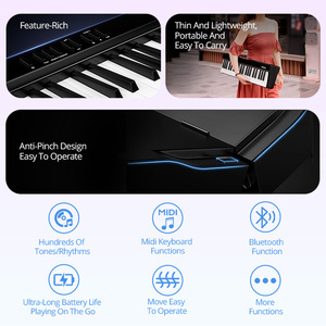 TERENCE V20 Clavier d'orgue électrique pliable, <span class=keywords><strong>piano</strong></span> numérique, 88 touches, contrôleur MIDI pour étudiants et débutants - Product Image 2