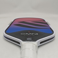 Raket Pickleball 2026 Sek Omni Elongated 16mm Inti PureFoam Serat Karbon Vertikal dengan Permukaan Kasar untuk Latihan