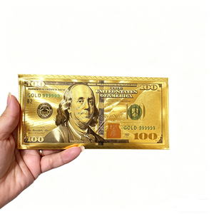Cadeau farfelu : Faux billet de 100 dollars plaqué or 24 carats - Billets factices imperméables pour la magie, les casinos, les fêtes et les farces - Product Image 3